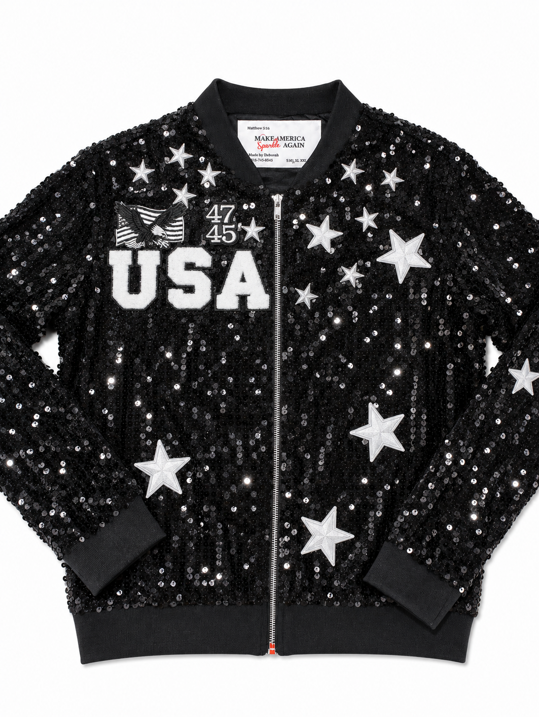 Commemorative - MAGA Black sequin Jacket