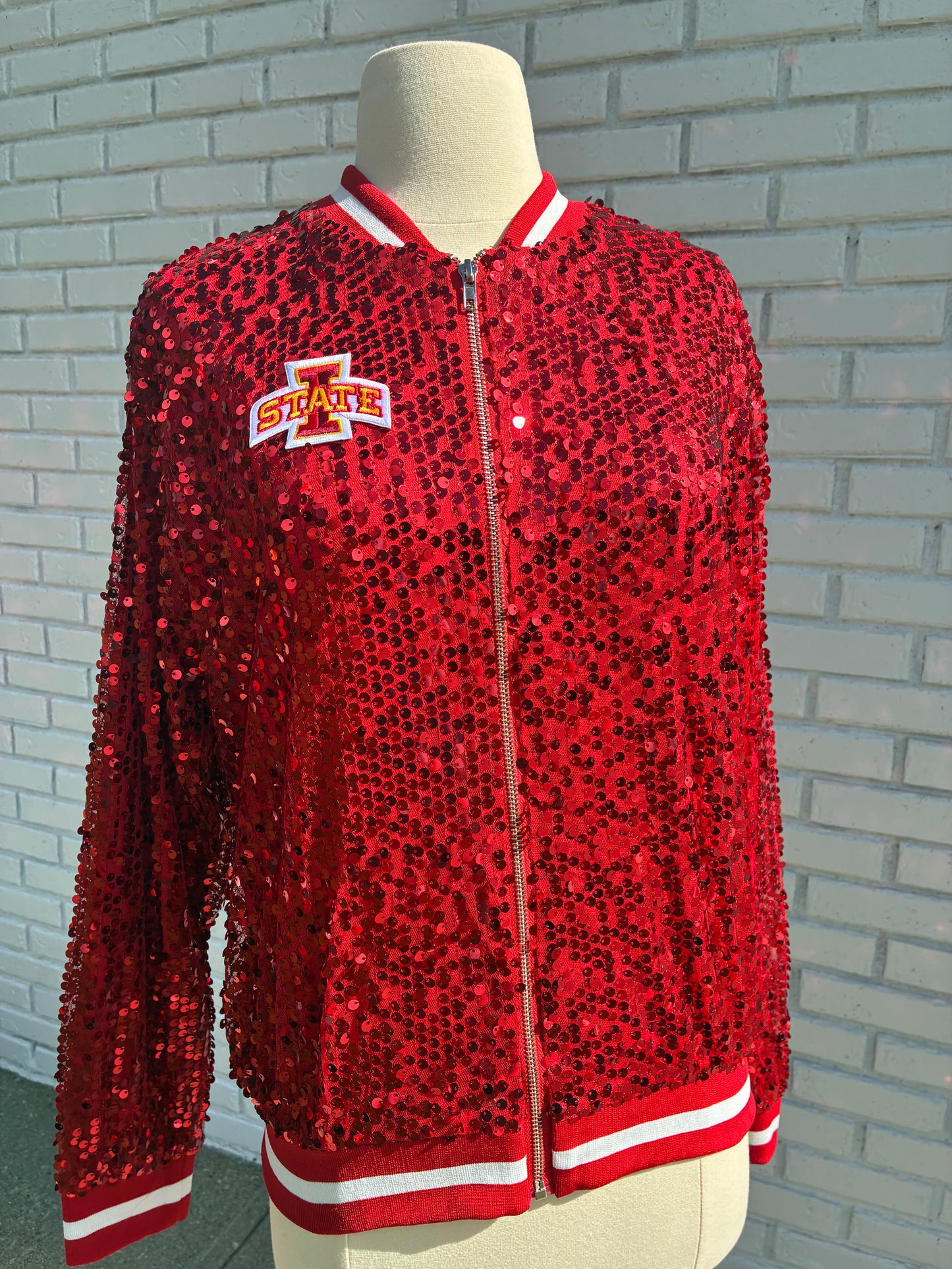 Custom Red Iowa State Sequin Jacket