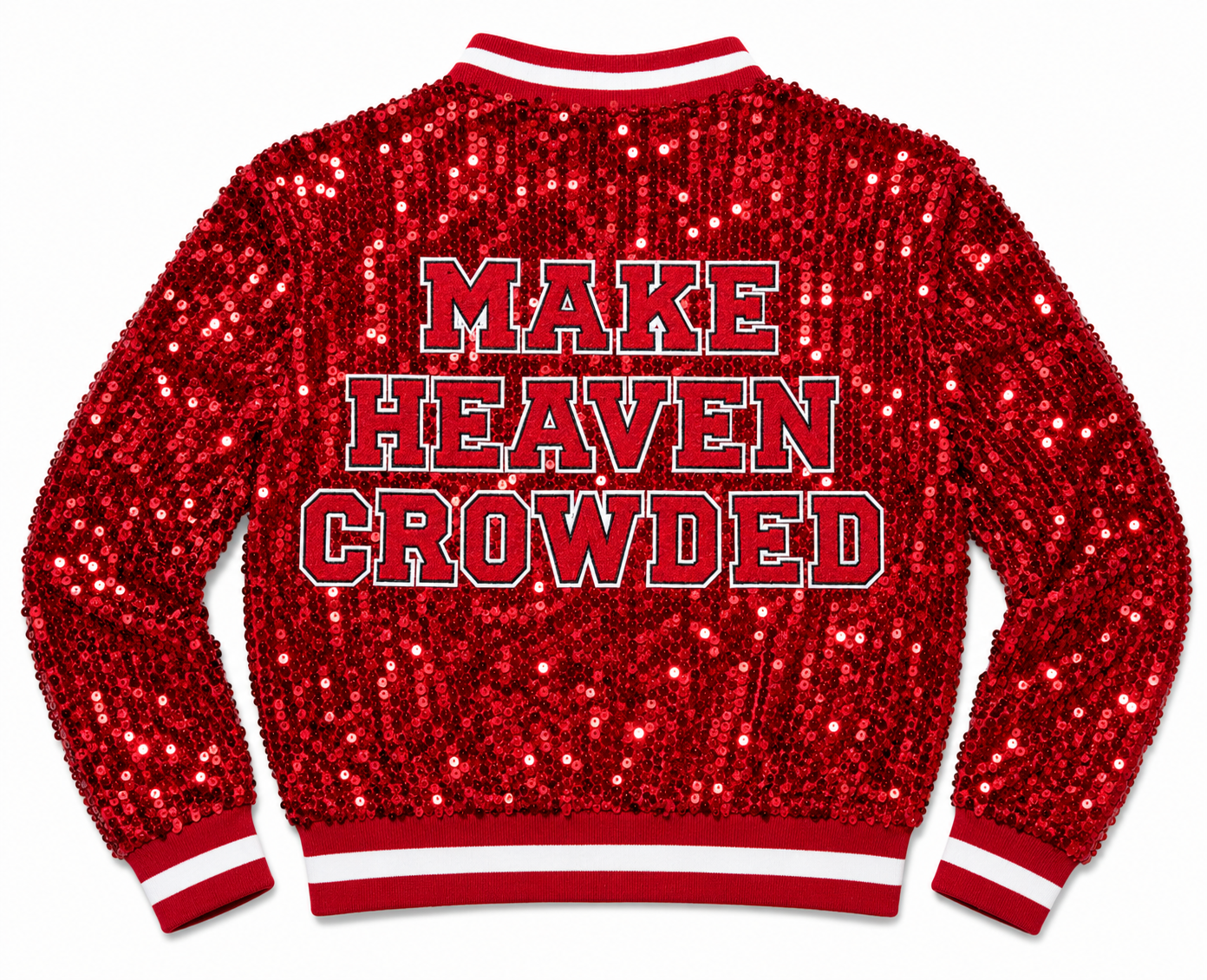 Custom Red Make Heaven Crowded - Charlie Kirk Commemorative Jacket