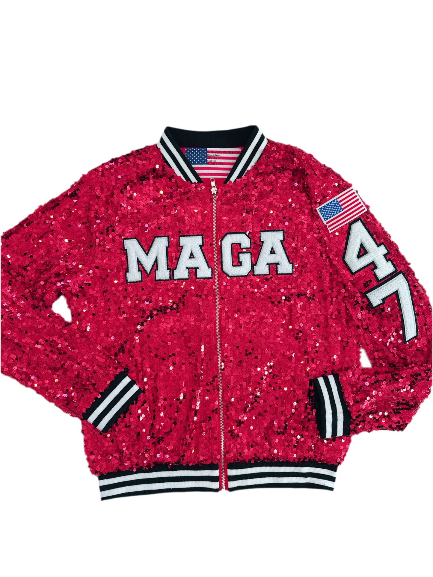 Custom Red America Is Back Sequin Jacket