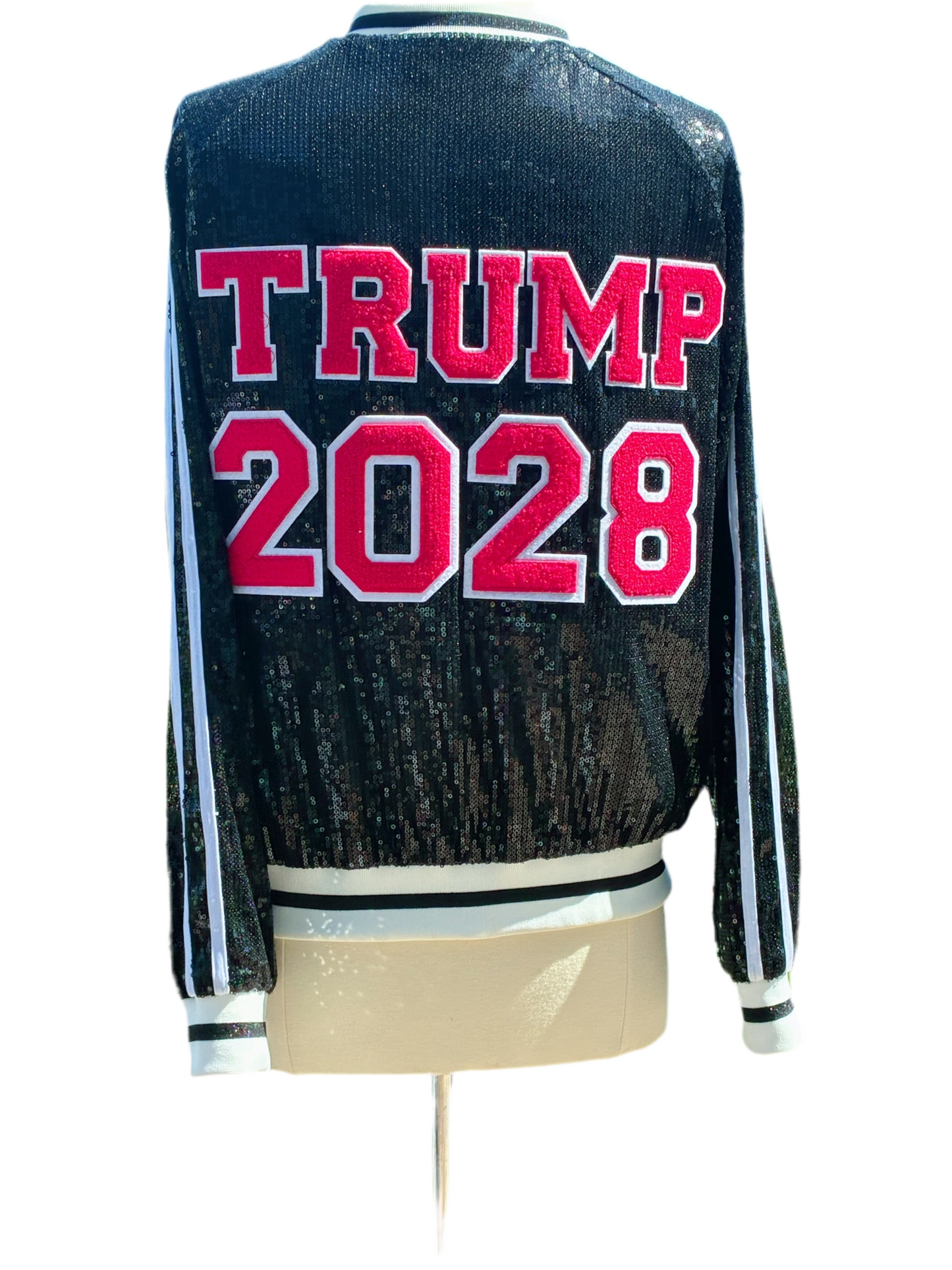 Custom Black "TRUMP 2028" Sequin Jacket