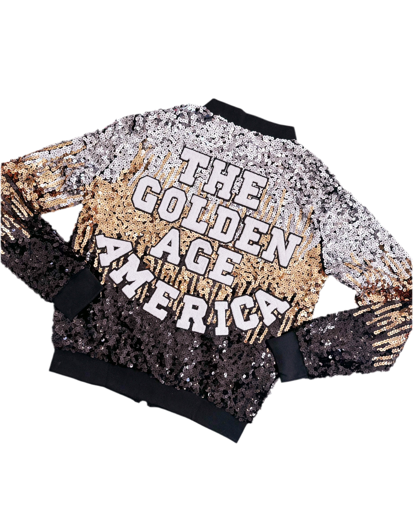 Black/Gold/Silver "MAGA" Golden Age Sequin Jacket
