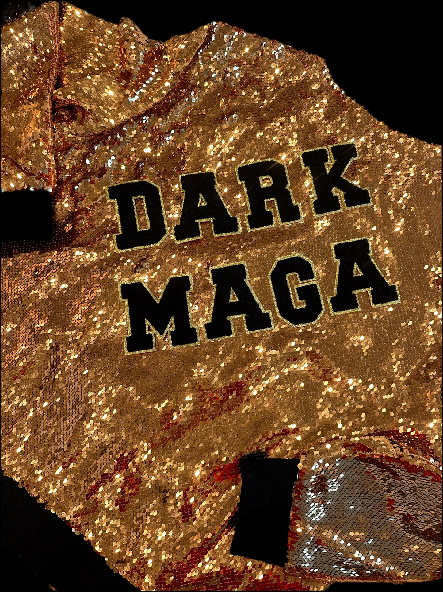 (Copy) Custom Gold "DARK MAGA" Sequin Jacket