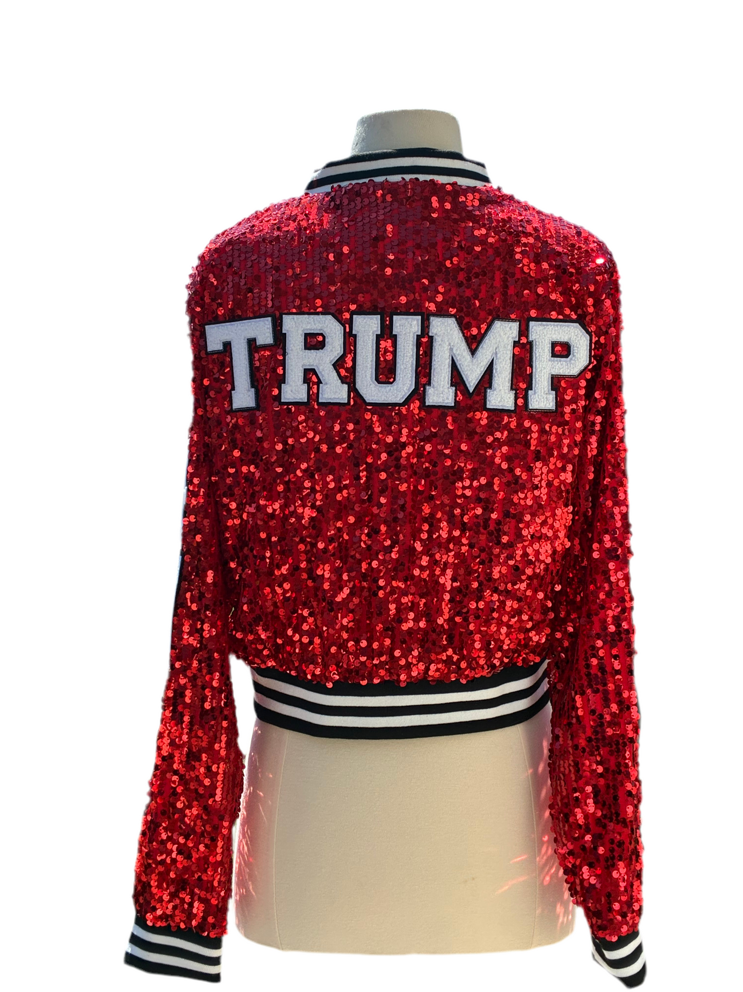 Custom Red Cropped Sequin Jacket