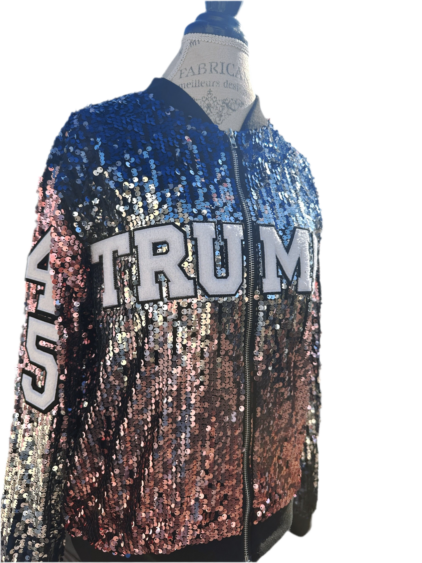 Custom Black/Silver "ULTRA MAGA GIRL" Sequin Jacket