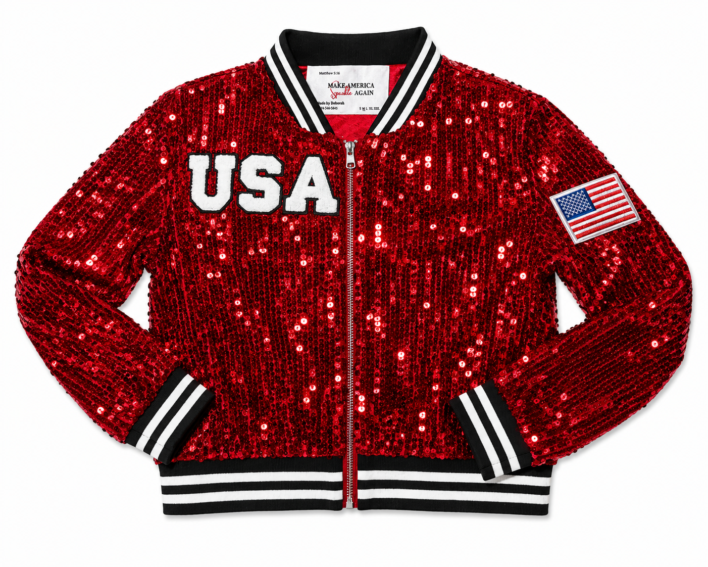 Red ”Sequin “Commemorative" America 250"