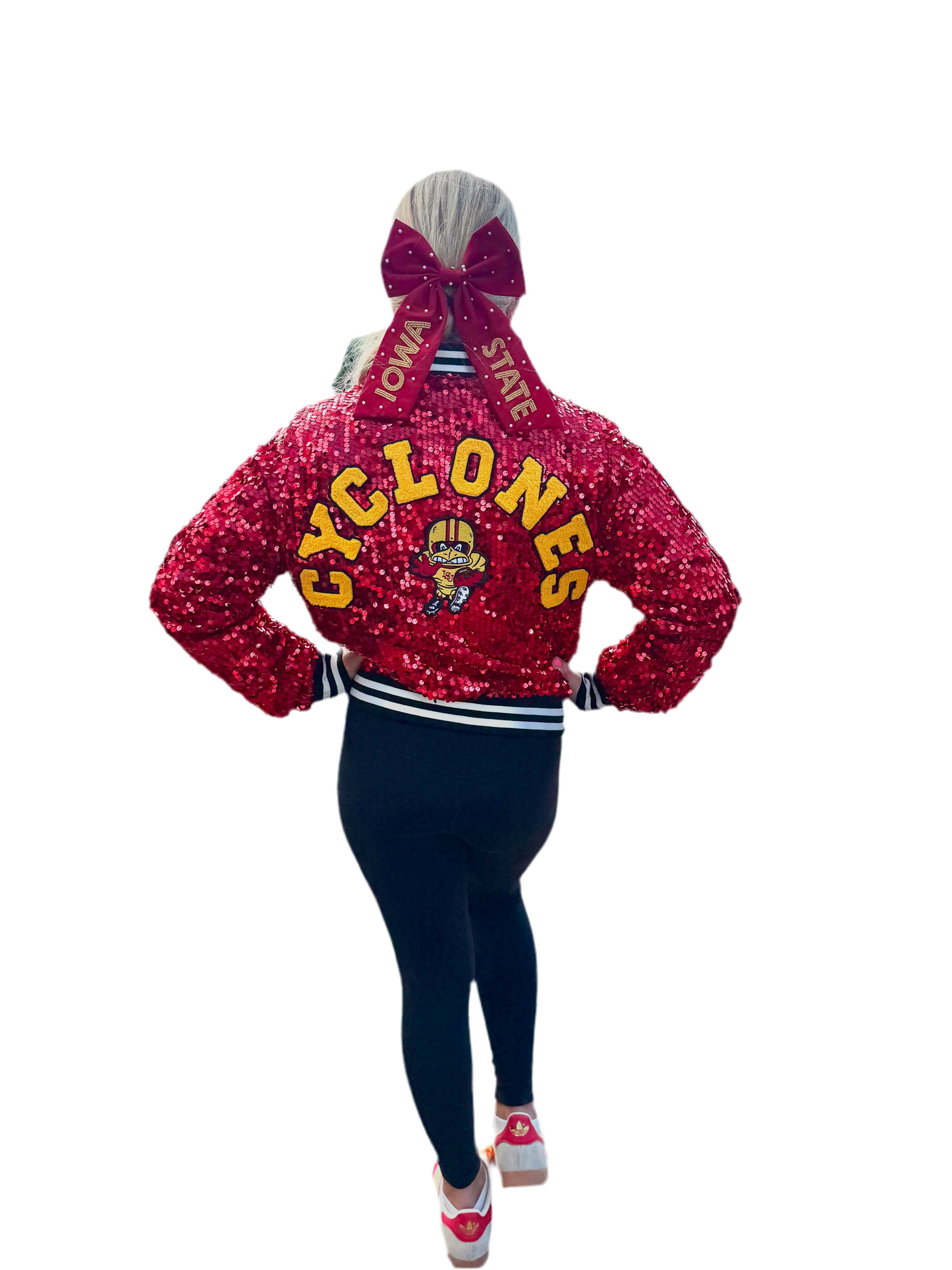 Custom “Red”  Cropped Sequin Jacket