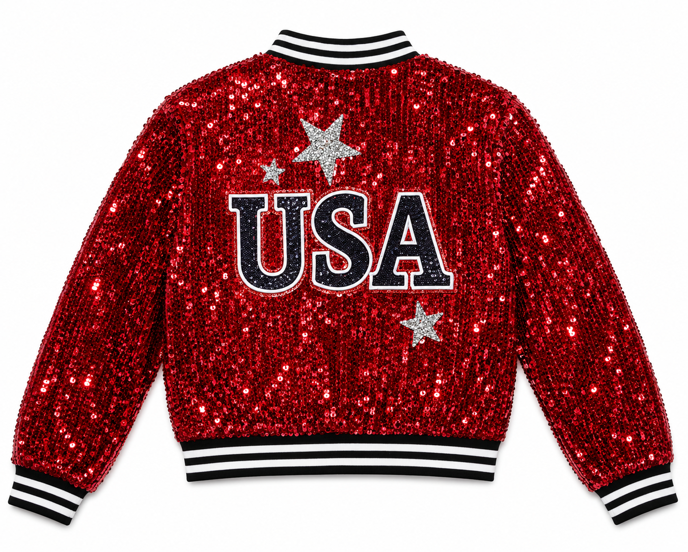 Cropped Red Sequin Jacket