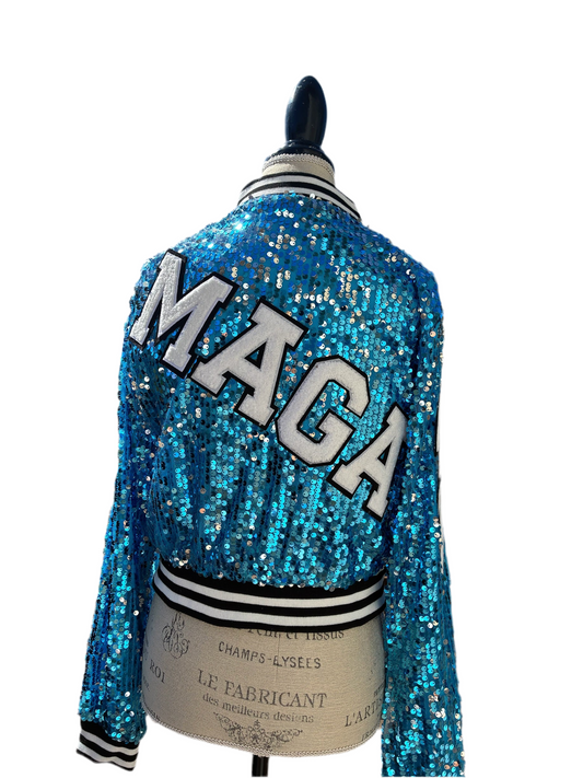 Blue Custom Sequin Jacket