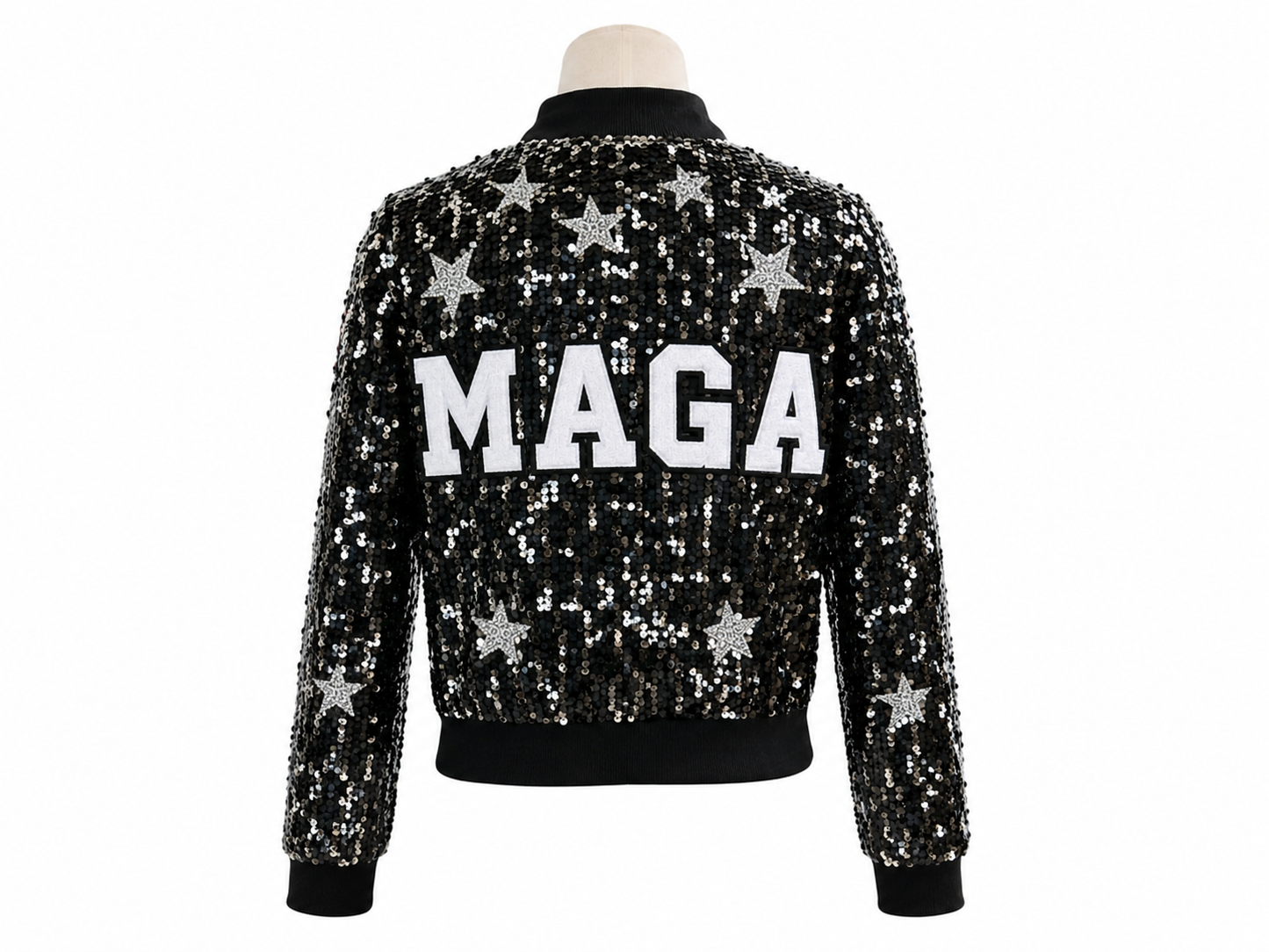 Custom Black Cropped Sequin Jacket