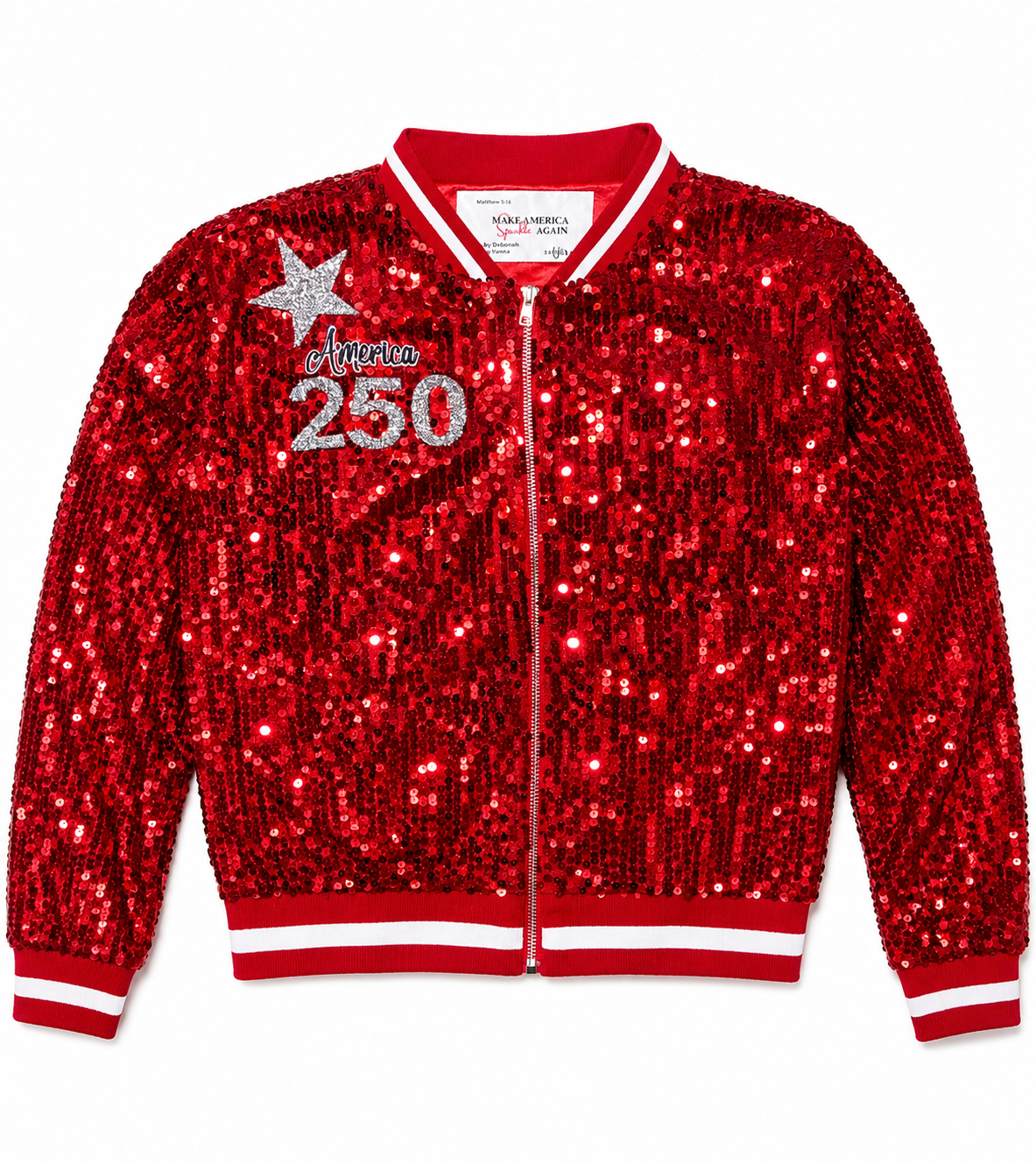 Custom "Commemorative" America 250 Red Sequin Jacket