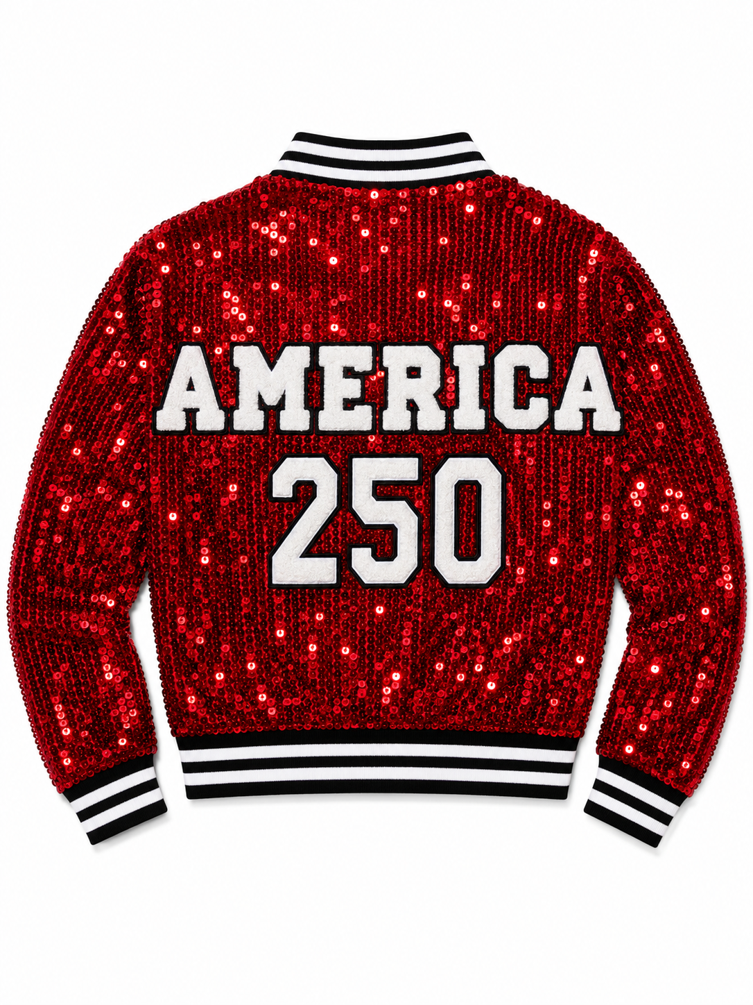Red ”Sequin “Commemorative" America 250"