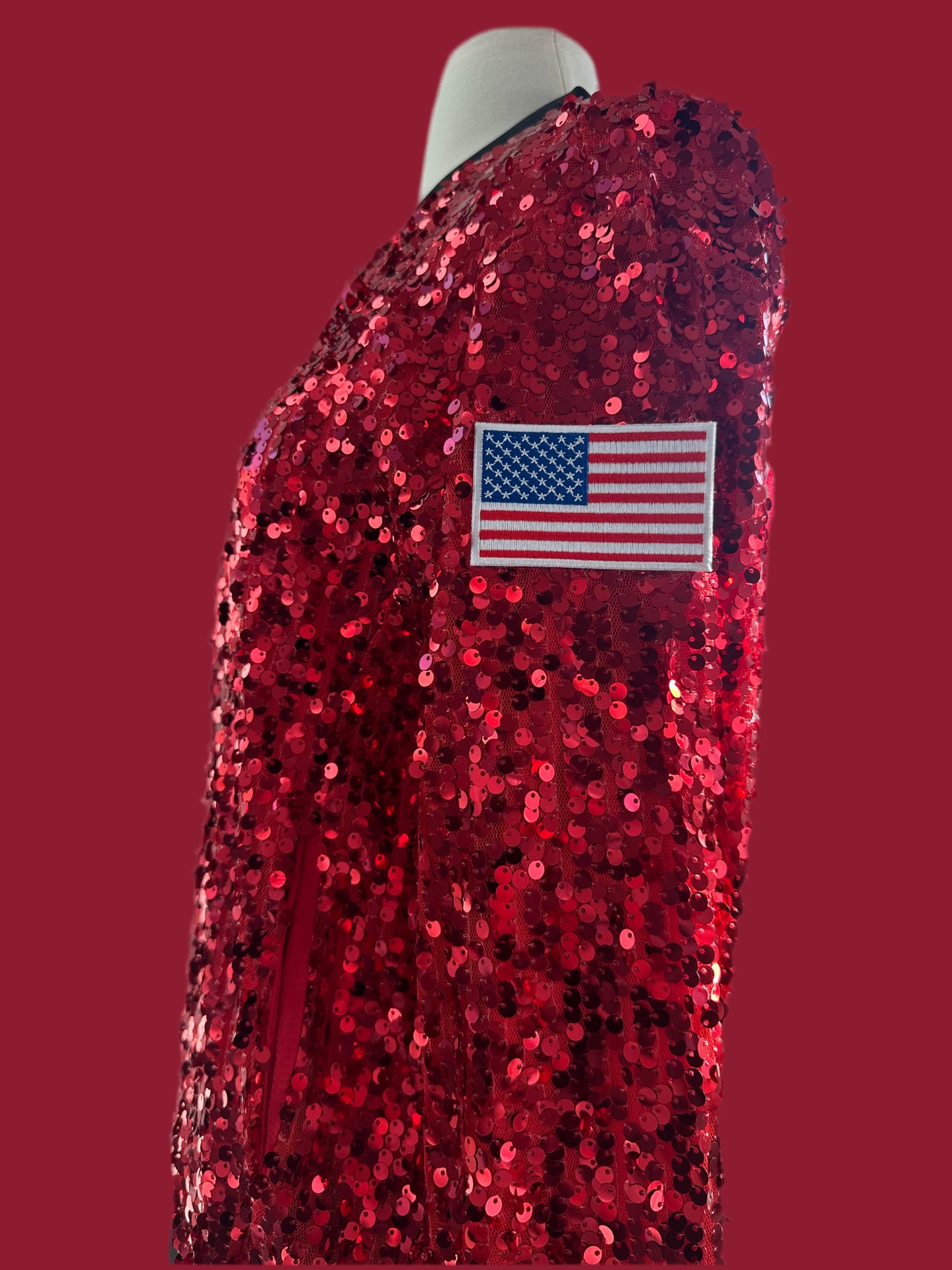 Custom Red "MAGA" Sequin Jacket