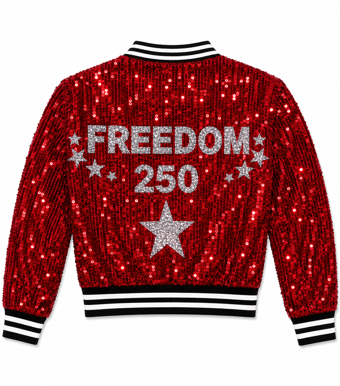 Custom Red COMMEMORATIVE  “FREEDOM 250th" Sequin Jacket