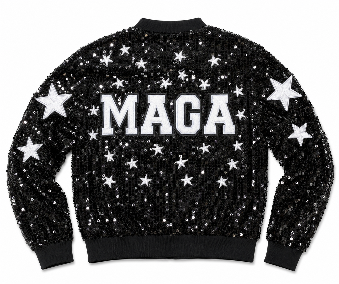 Commemorative - MAGA Black sequin Jacket