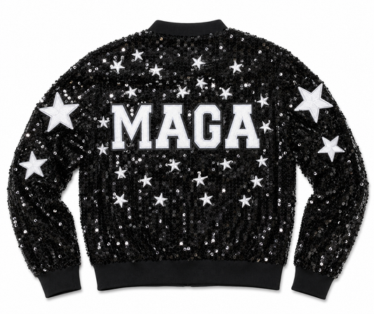 Commemorative - MAGA Black sequin Jacket