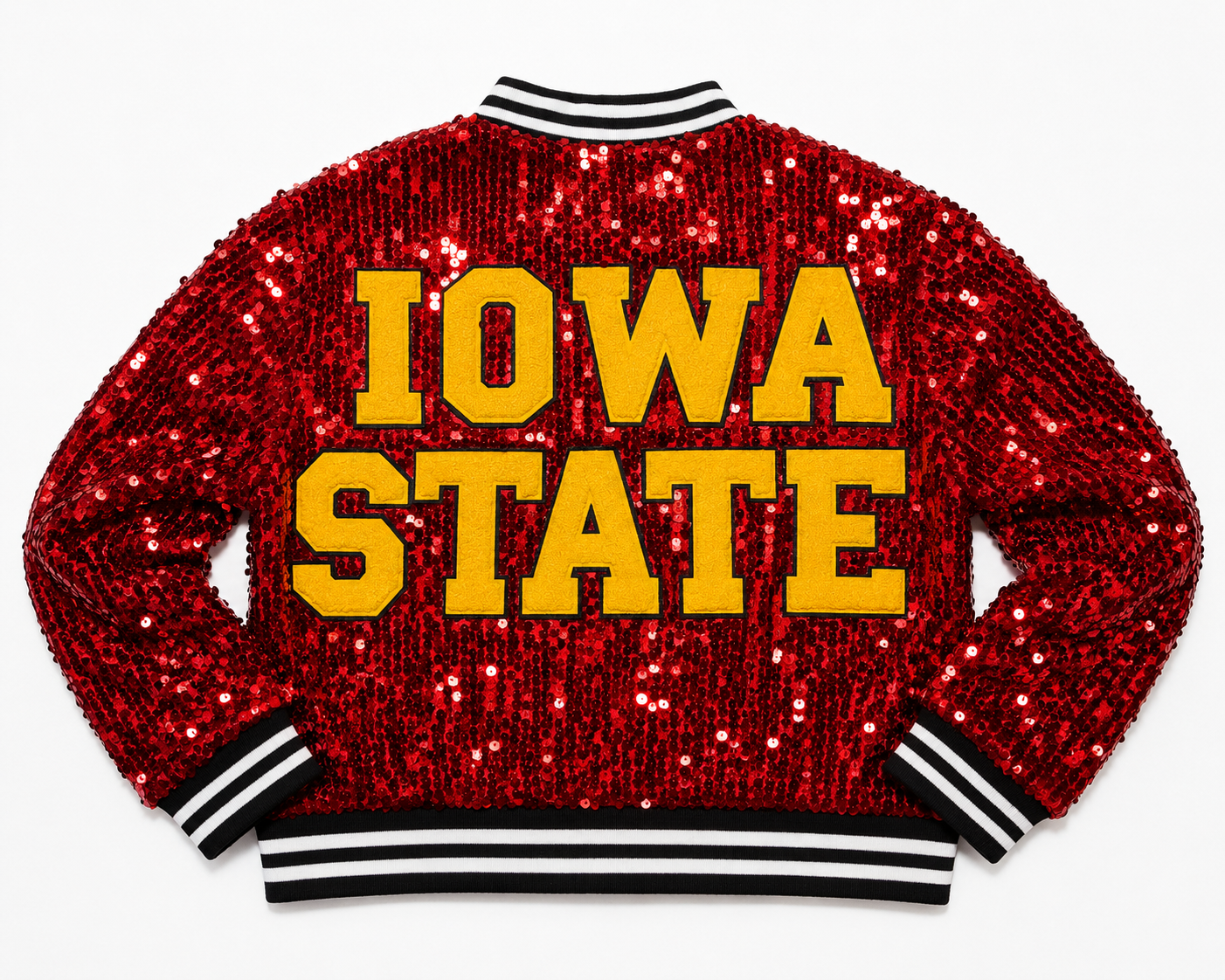 Custom “Crop” Red Cyclones Sequin Jacket