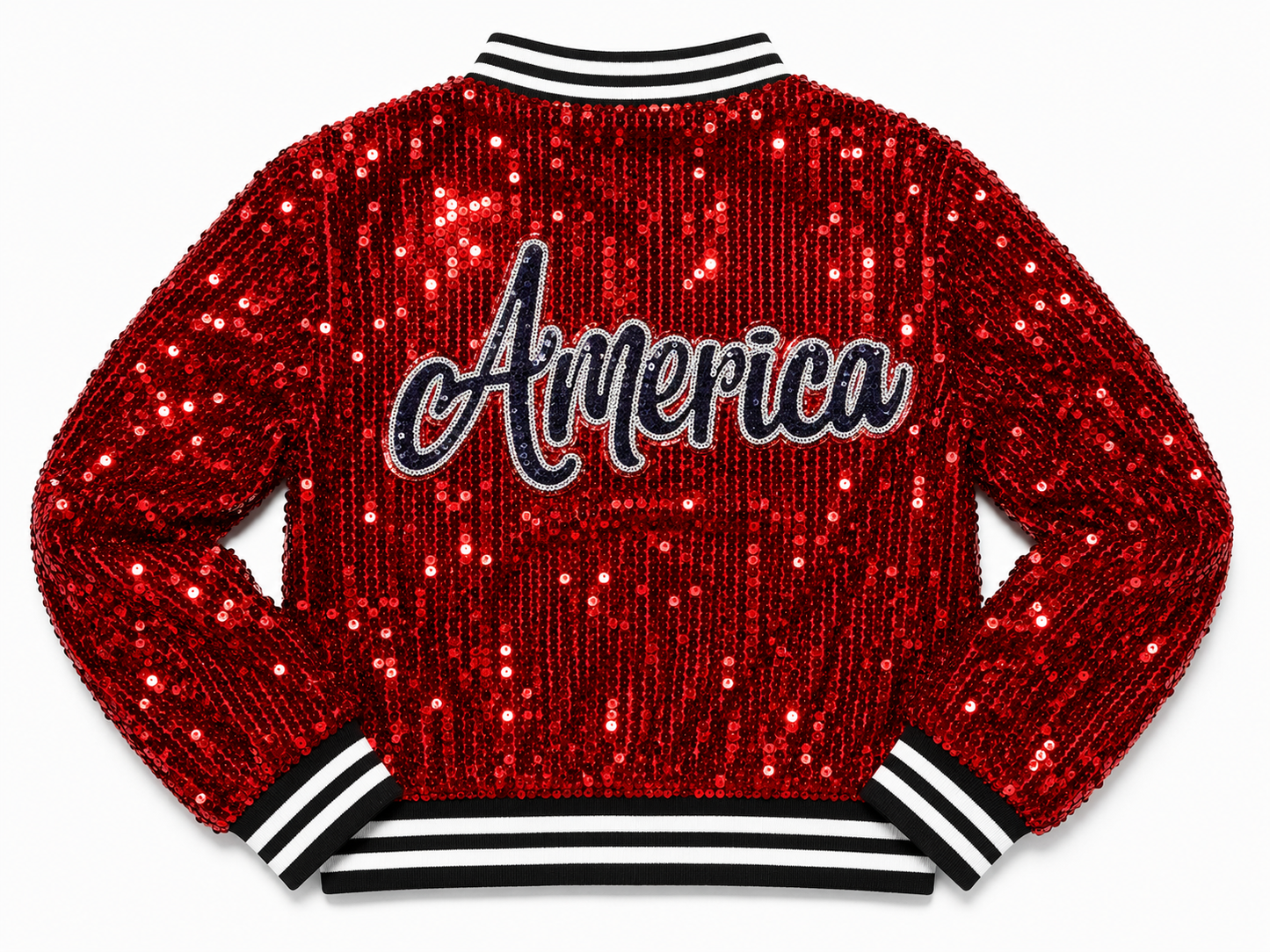 Red “AMERICA" Sequin Jacket