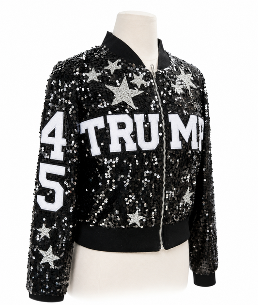 Custom Black Cropped Sequin Jacket