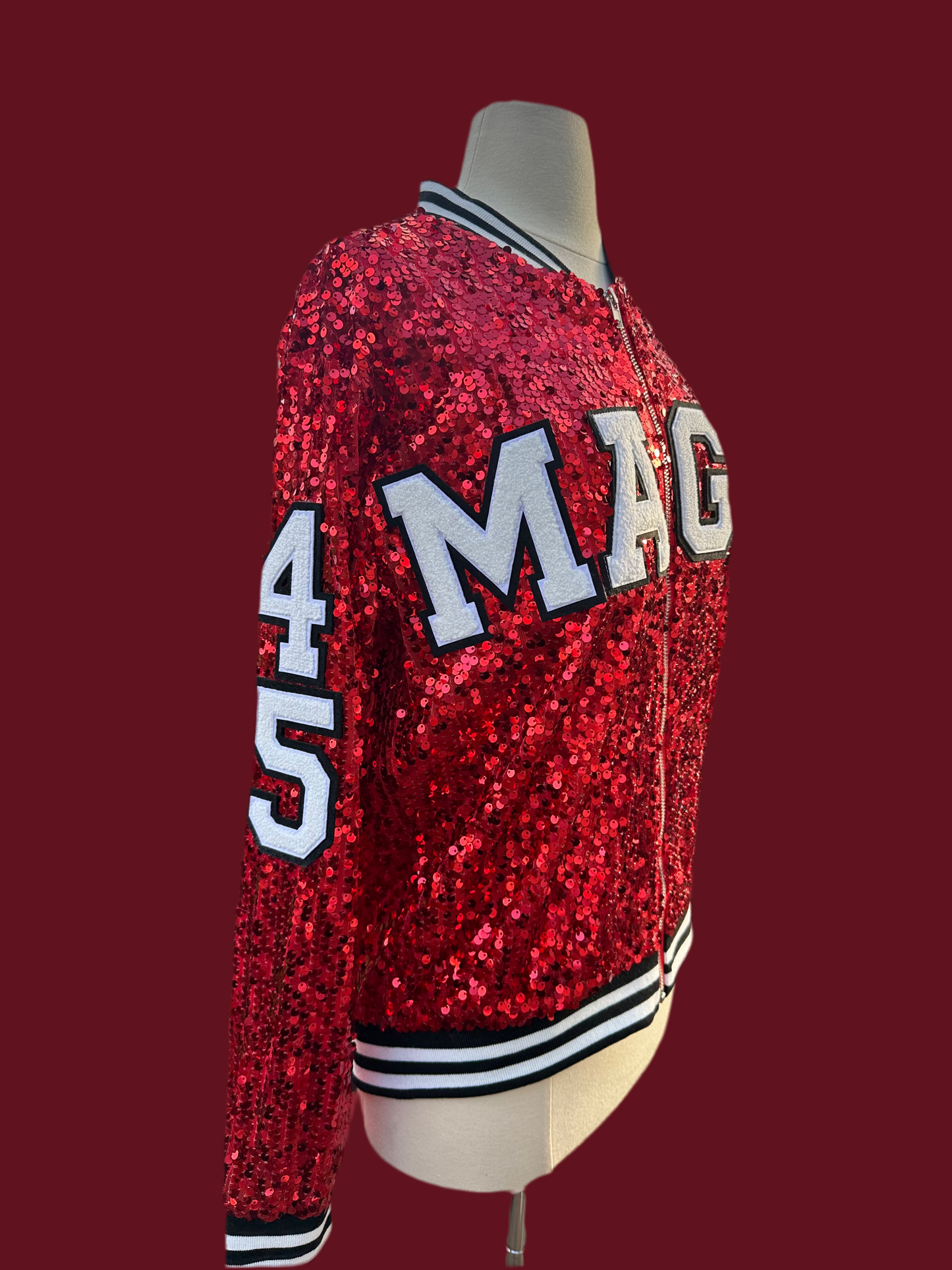 Inauguration Custom Red Sequin Jacket - Ready To Ship - 2 Sizes