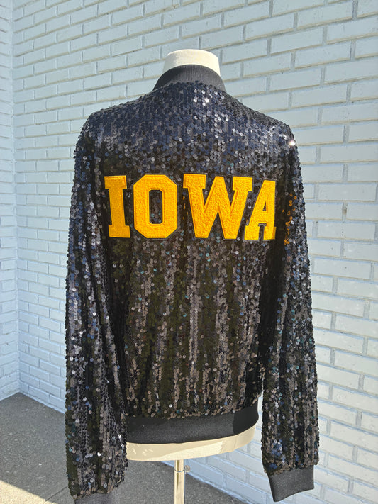 Custom Iowa Hawkeyes  Sequin Jacket