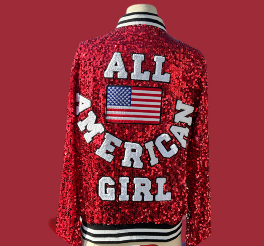 Red "All American Girl”Sequin Jacket