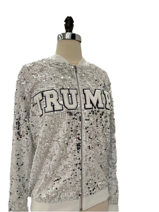 White/Silver "MAGA" Sequin Jacket