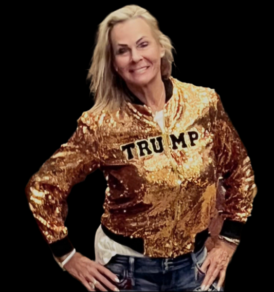 (Copy) Custom Gold "DARK MAGA" Sequin Jacket