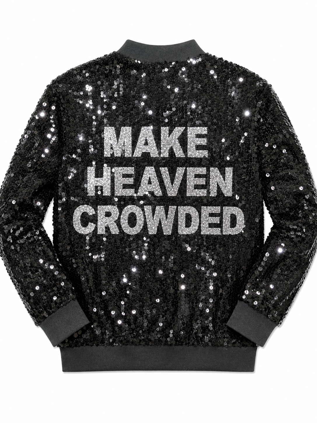 MAKE HEAVEN CROWDED Signature Black/Silver Sequin Jacket