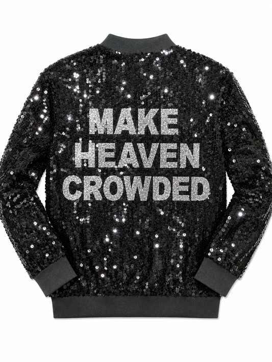MAKE HEAVEN CROWDED Signature Black/Silver Sequin Jacket