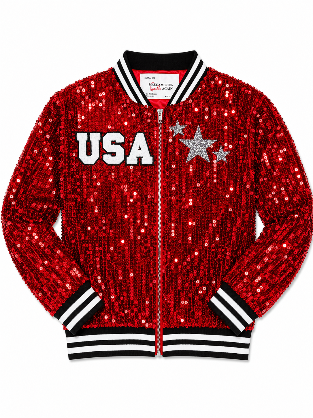 Custom Red "BOOTS AND SPARKLE" Red Sequin Jacket