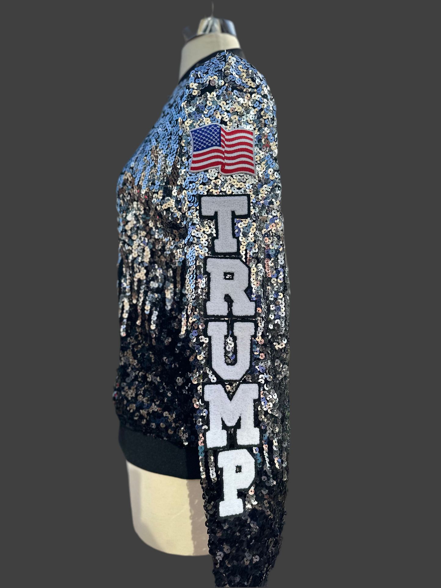 Black/Silver "MAGA" Sequin Jacket