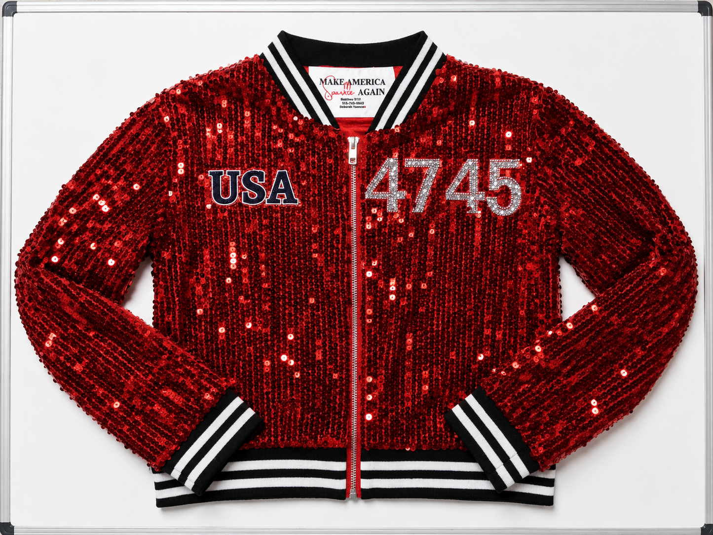 Red “AMERICA" Sequin Jacket