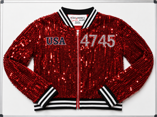 Red “AMERICA" Sequin Jacket
