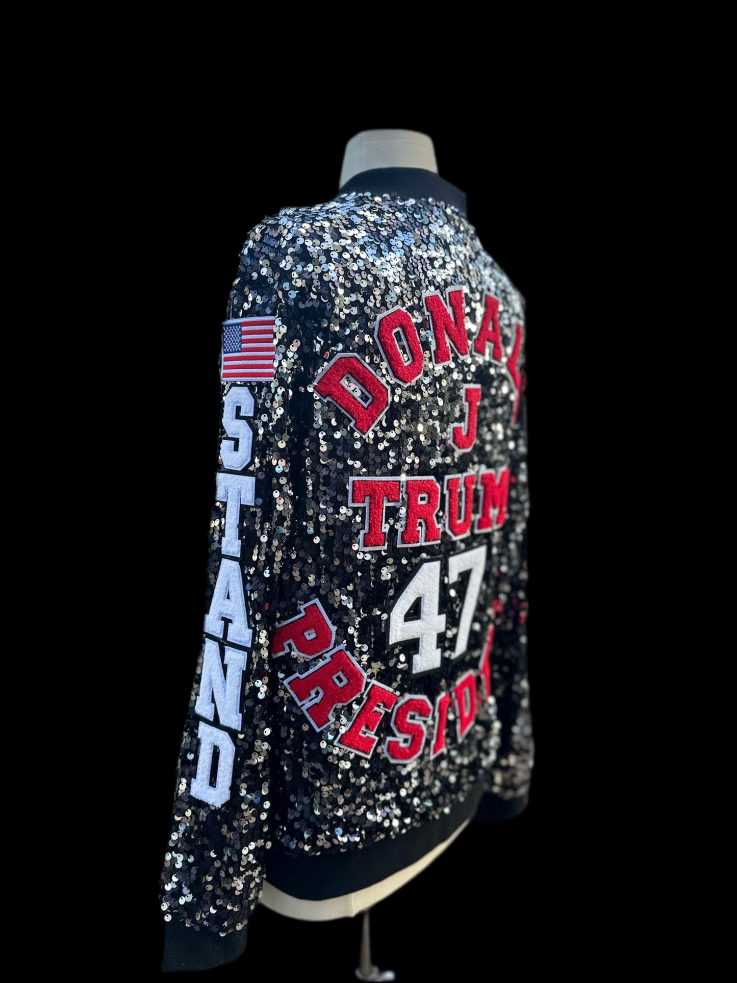 Inauguration Custom Black Sequin Jacket - Ready To Ship - Size Large