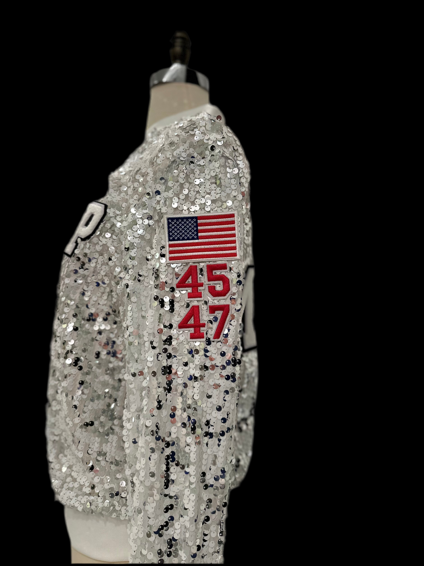 White/Silver "MAGA" Sequin Jacket
