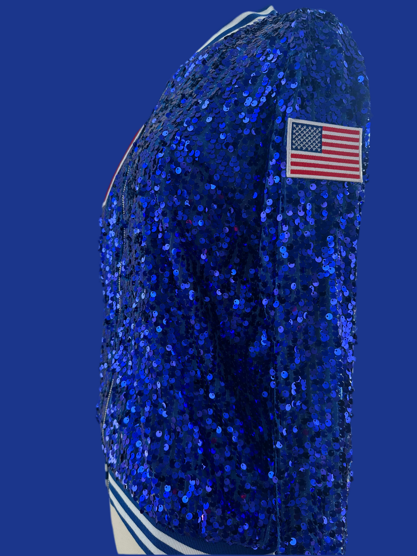 Blue  Custom Sequin Jacket