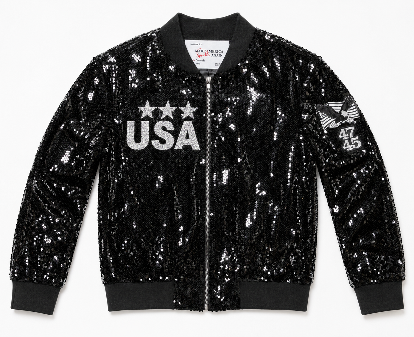 Mens  Commemorative FREEDOM Jacket 250 Black Sequin Jacket "