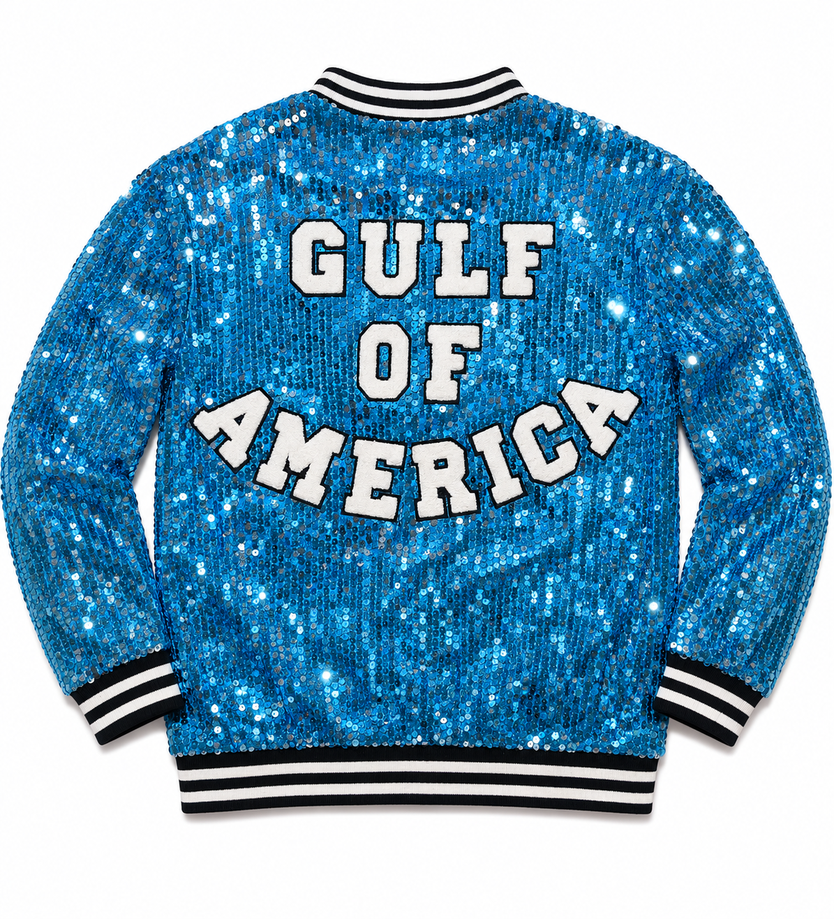 Custom Aqua Sequin Jacket "GULF OF AMERICA"