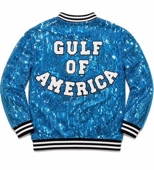 Custom Aqua Sequin Jacket "GULF OF AMERICA"