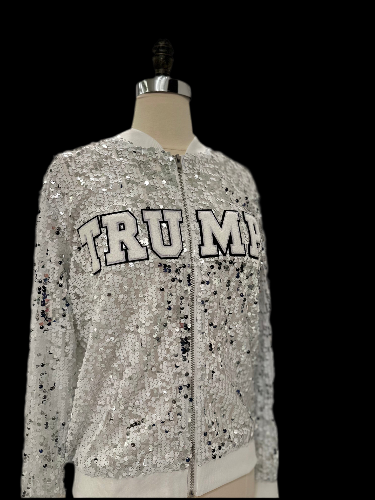 White/Silver "MAGA" Sequin Jacket