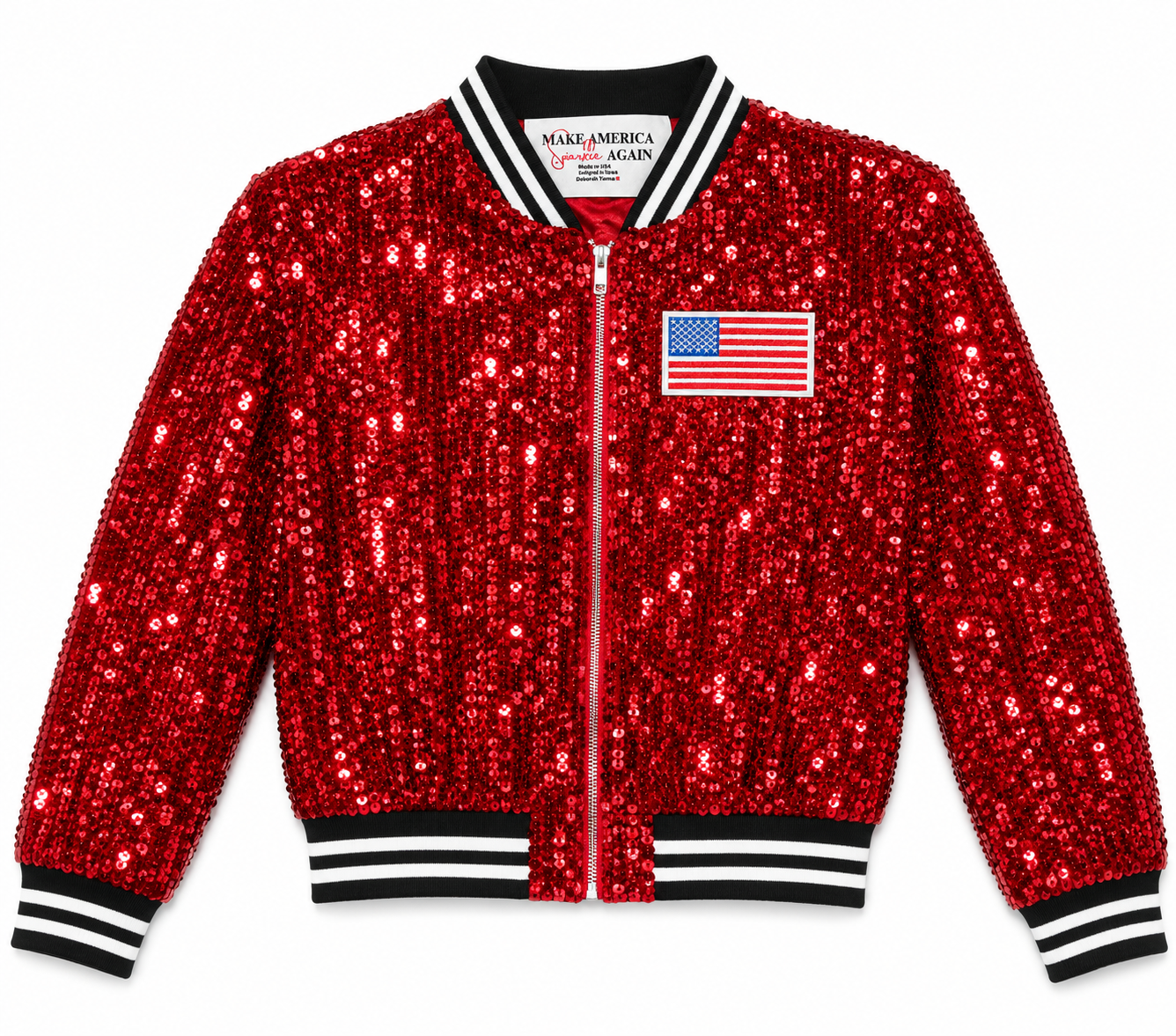 Cropped Red Sequin Jacket