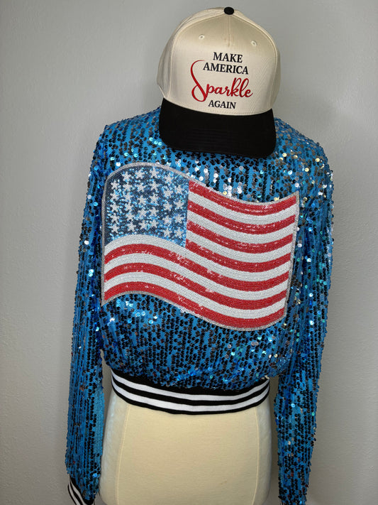 Ocean Blue cropped jacket