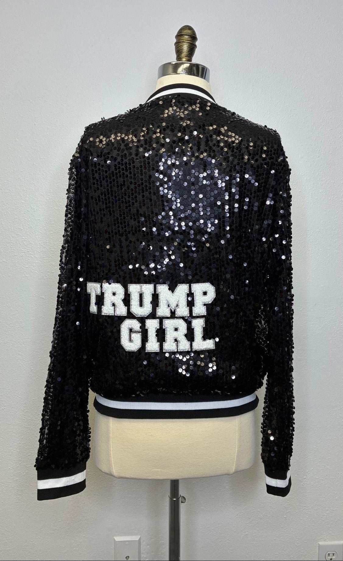 Custom Black "FLOTUS - TRUMP GIRL" Sequin Jacket