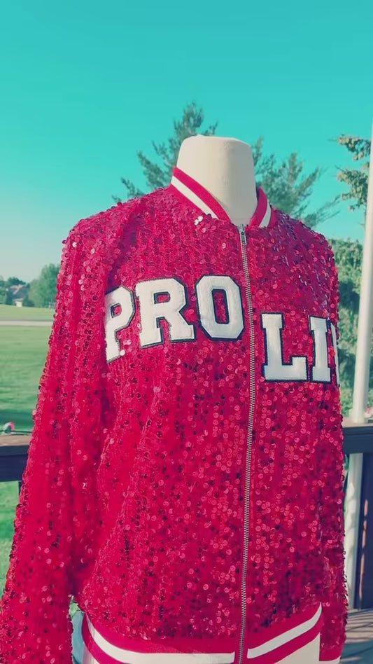 Red “PRO LIFE Sequin Jacket