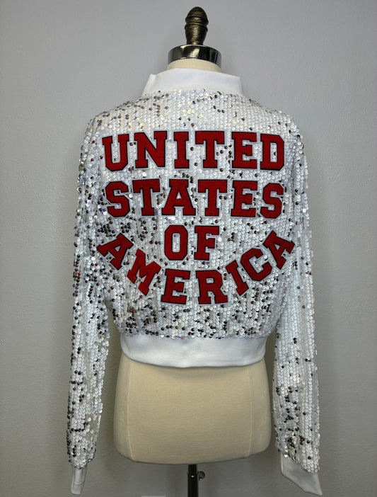 Custom USA Silver/White Commemorative Jacket